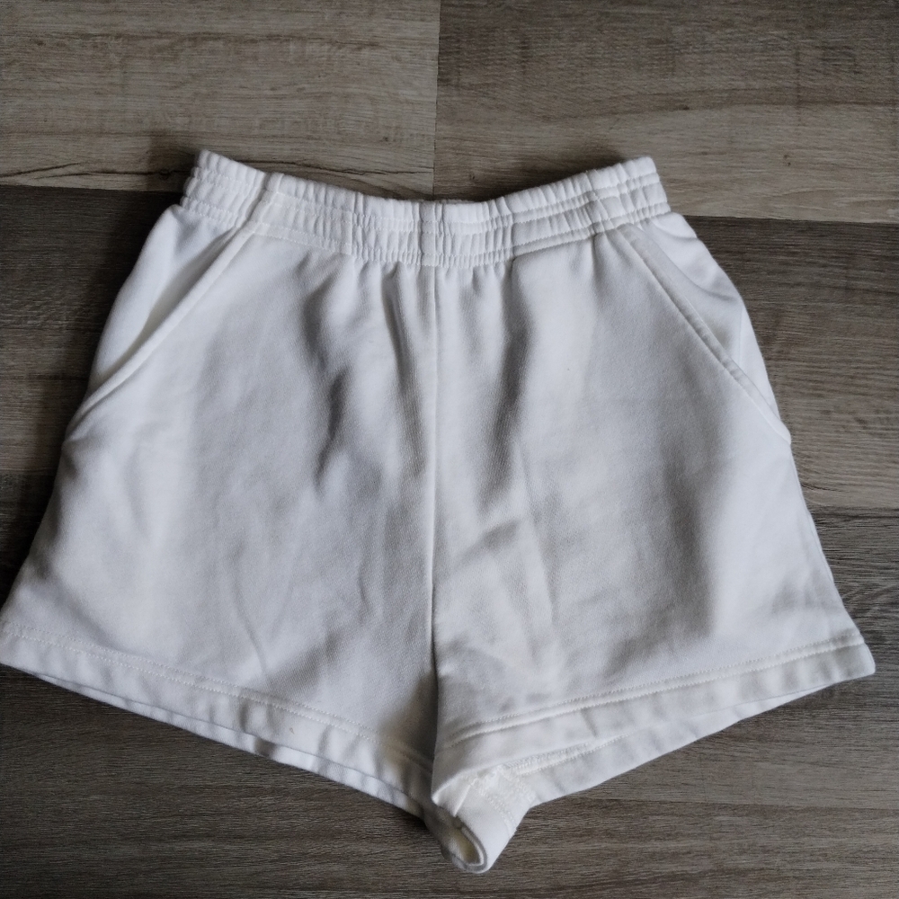 Westside White Athletic Shorts with Elastic Waistband XS